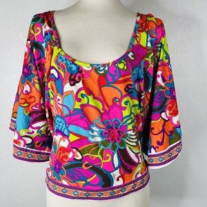 Trina Turk Sz XS Fiji Flowers Tunic Top Swim Cover Up
